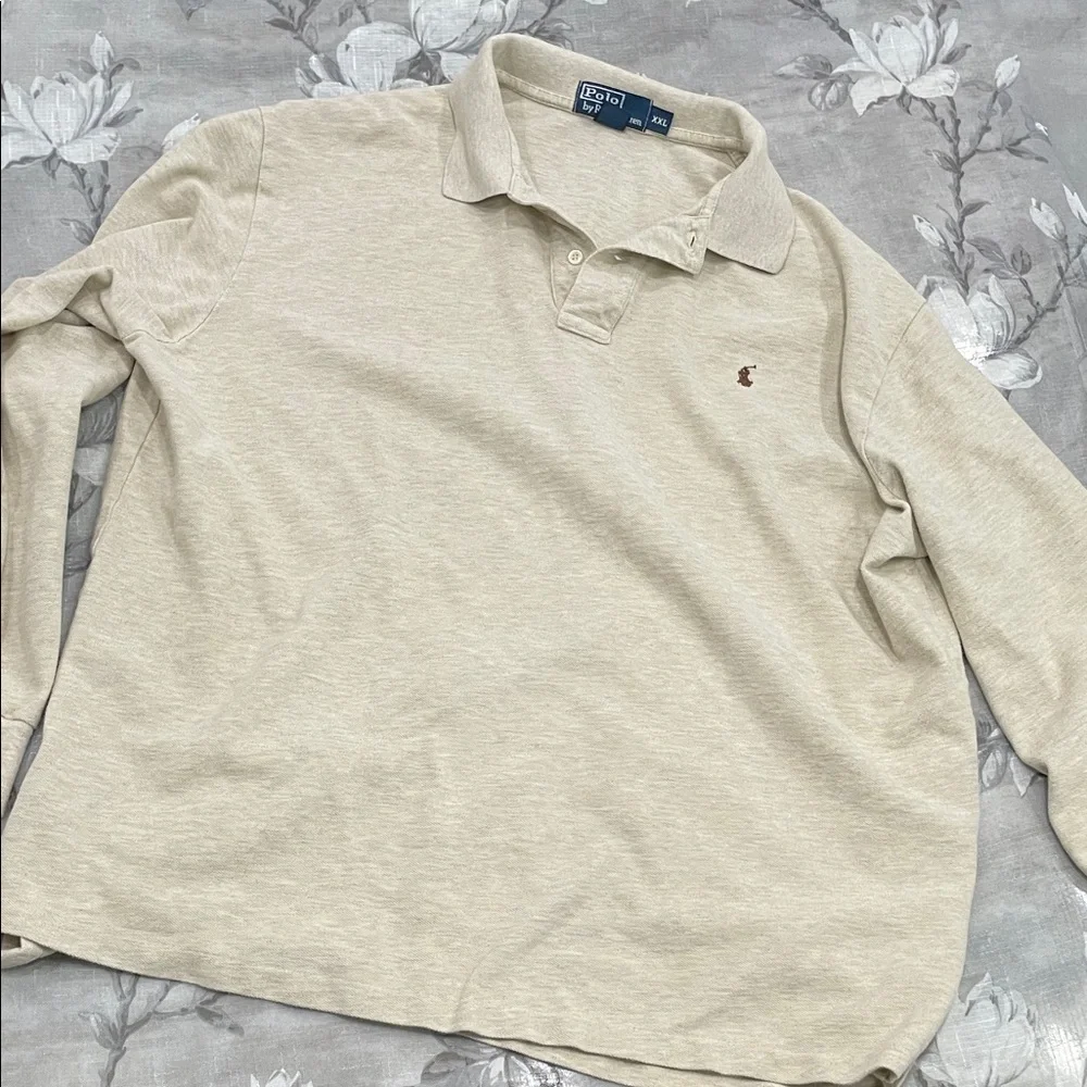 Polo Ralph Lauren Beige Long Sleeve Polo - Men’s XXL